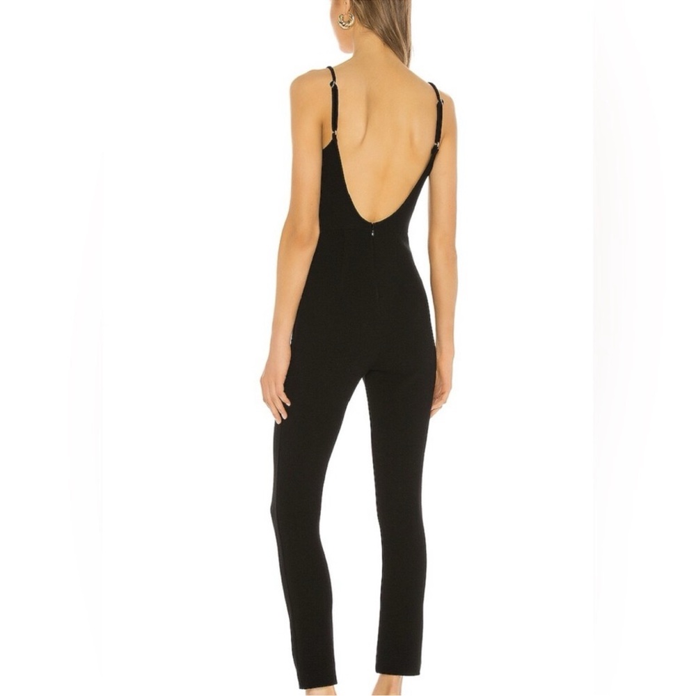 NBD Black Deep-Back Slim Jumpsuit with Adjustable Straps